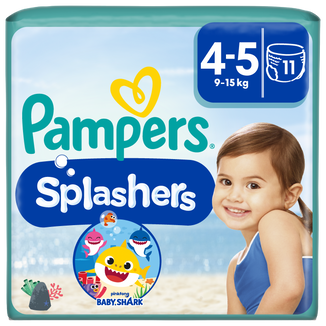 Pampers Splashers, pieluchomajtki do pływania, rozmiar 4-5, 9-15 kg, 11 sztuk - zdjęcie produktu