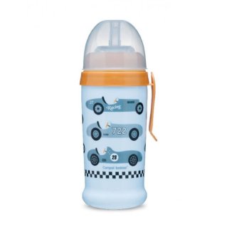 Canpol Babies, bidon niekapek z silikonową rurką, Racing, jasnoniebieski, od 12 miesiąca, 350 ml - zdjęcie produktu