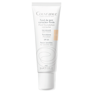 Avene Couvrance, fluid korygujący, nr 1.0, porcelanowy, SPF 20, 30 ml - zdjęcie produktu