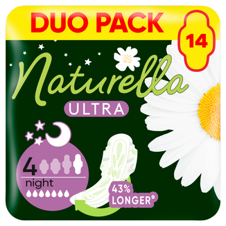 Naturella Ultra, podpaski ze skrzydełkami, rumianek, Night, 14 sztuk - zdjęcie produktu