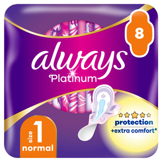 Always Platinum, podpaski ze skrzydełkami, Ultra Normal Plus, 8 sztuk KRÓTKA DATA - zdjęcie produktu