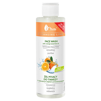 AVA Cleansing Line, żel do mycia twarzy z naturalnym olejkiem pomarańczowym, 200 ml - zdjęcie produktu