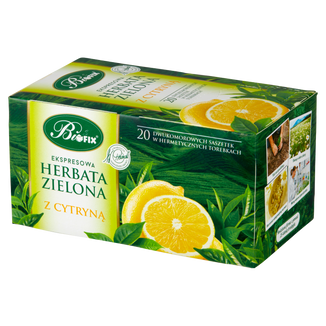 Bi Fix, Zielona z cytryną, herbata, 20 saszetek - zdjęcie produktu