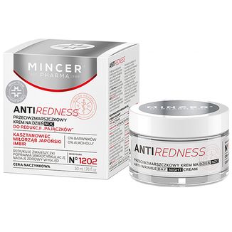 Mincer Pharma AntiRedness No 1202, przeciwzmarszczkowy krem do twarzy, redukujący pajączki, na dzień i noc, cera naczynkowa, 50 ml - zdjęcie produktu