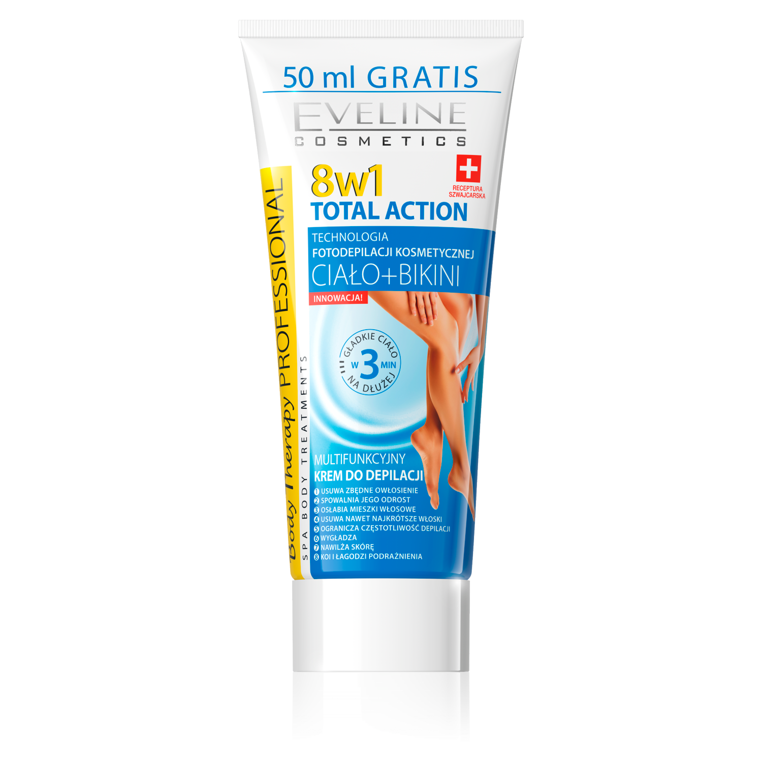 Nieznana Eveline Cosmetics Body Therapy Professional, multifunkcyjny krem do depilacji 8w1, Total Action, 200 ml