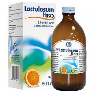 Lactulosum Hasco 2,5 g/ 5 ml, syrop, smak pomarańczowy, 500 ml USZKODZONE OPAKOWANIE - zdjęcie produktu