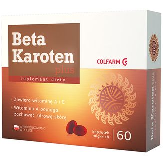 Beta Karoten Plus, 60 kapsułek miękkich USZKODZONE OPAKOWANIE - zdjęcie produktu