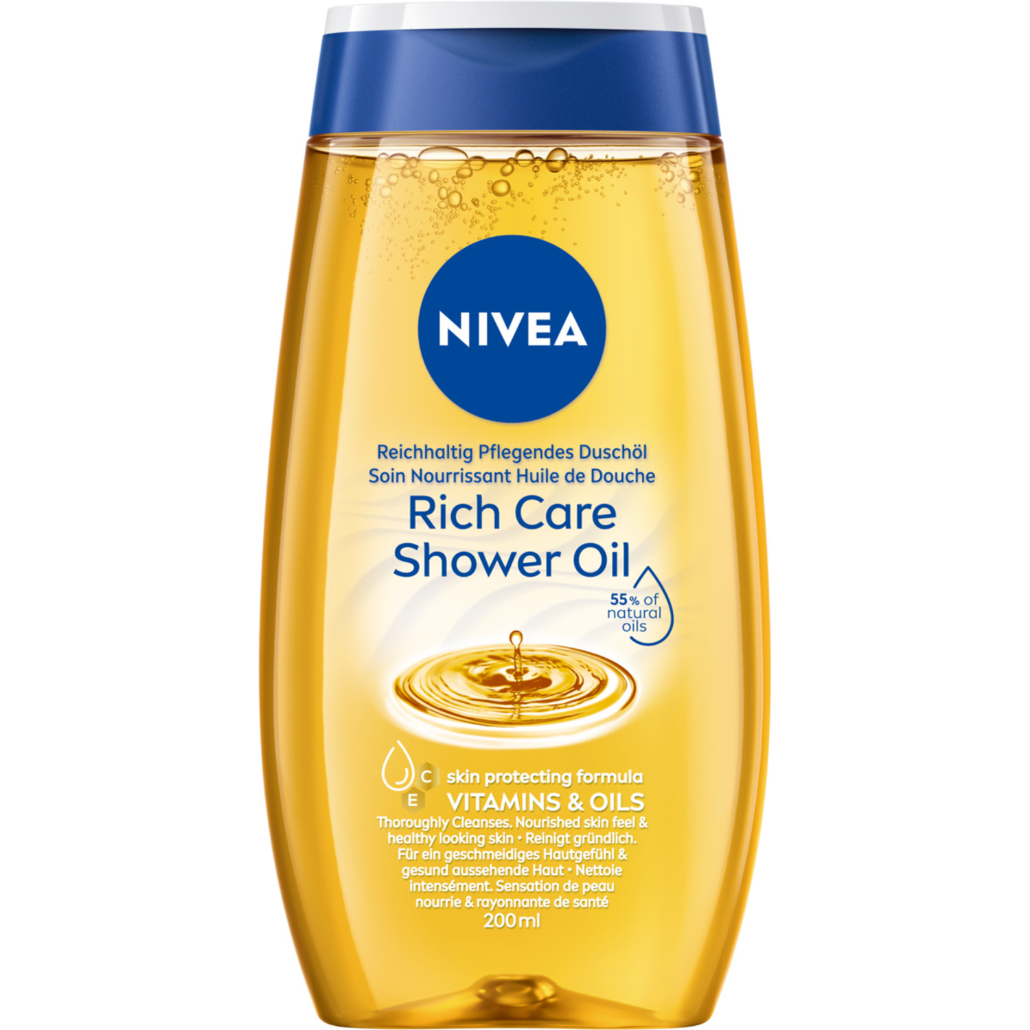 Nivea Nivea, pielęgnujący olejek pod prysznic, Natural Oil, 200 ml — Składniki i ocena
