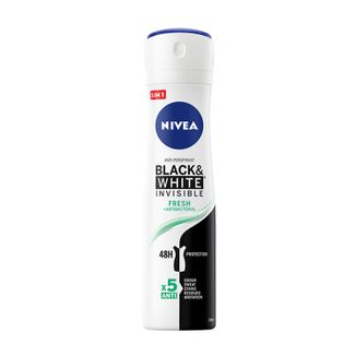Nivea, antyperspirant w sprayu, Invisible Black & White, Fresh, 150 ml - zdjęcie produktu