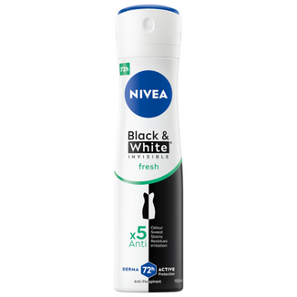 Nivea Black & White Invisible, antyperspirant w sprayu, 72h, Fresh, 150 ml - zdjęcie produktu
