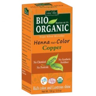 Indus Valley Bio Organic, farba do włosów na bazie henny, miedziany, 100 g - zdjęcie produktu