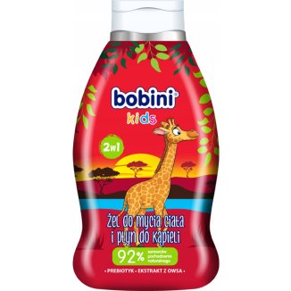 Bobini Kids 2w1, żel do mycia ciała i płyn do kąpieli, Tajemnicza Truskawka, 660 ml - zdjęcie produktu