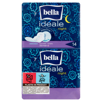 Bella Ideale, podpaski higieniczne StayDrai ze skrzydełkami, ultracienkie, Night, 14 sztuk - zdjęcie produktu
