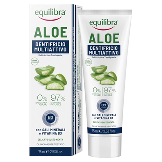 Equilibra Aloe, pasta do zębów w żelu o potrójnym działaniu, bez fluoru, 75 ml USZKODZONE OPAKOWANIE - zdjęcie produktu