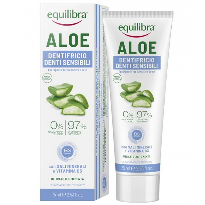 Nieznana Equilibra Aloe, Paste Sensitive als Gel, für empfindlich Zähne und Zahnfleisch, ohne Fluorid, 75 ml — Inhaltsstoffe und Bewertung