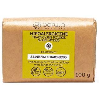 Barwa Hipoalergiczne, tradycyjne polskie szare mydło, mniszek lekarski, 100 g - zdjęcie produktu