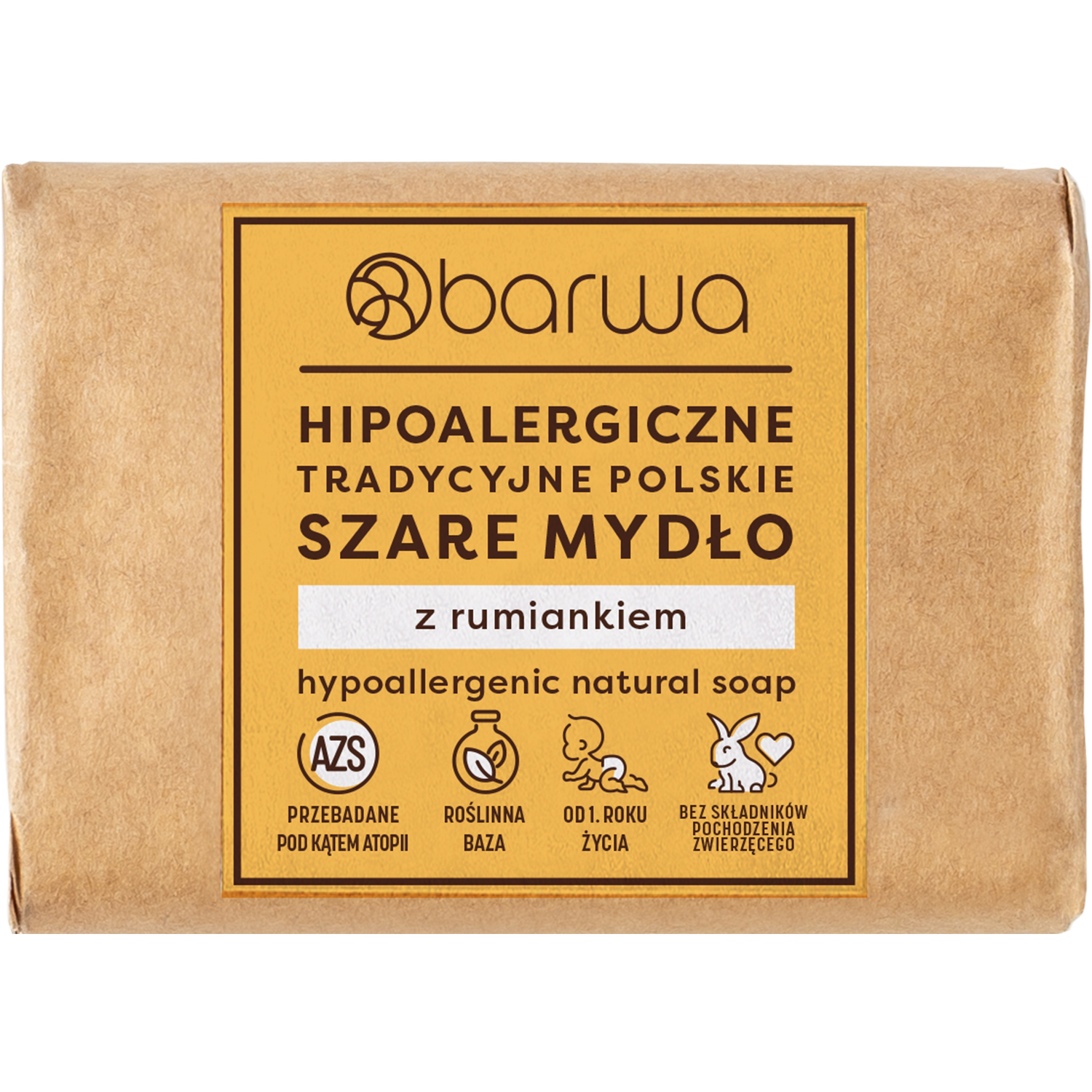 Nieznana Barwa, Hipoalergiczne Tradycyjne Polskie, mydło szare, z ekstraktem z rumianku, 100 g