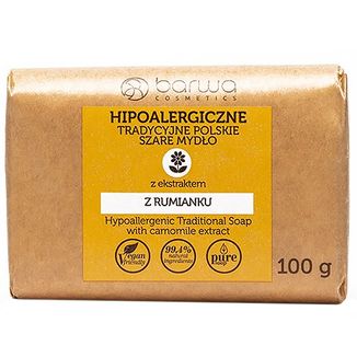 Barwa, Hipoalergiczne Tradycyjne Polskie, mydło szare, z ekstraktem z rumianku, 100 g - zdjęcie produktu