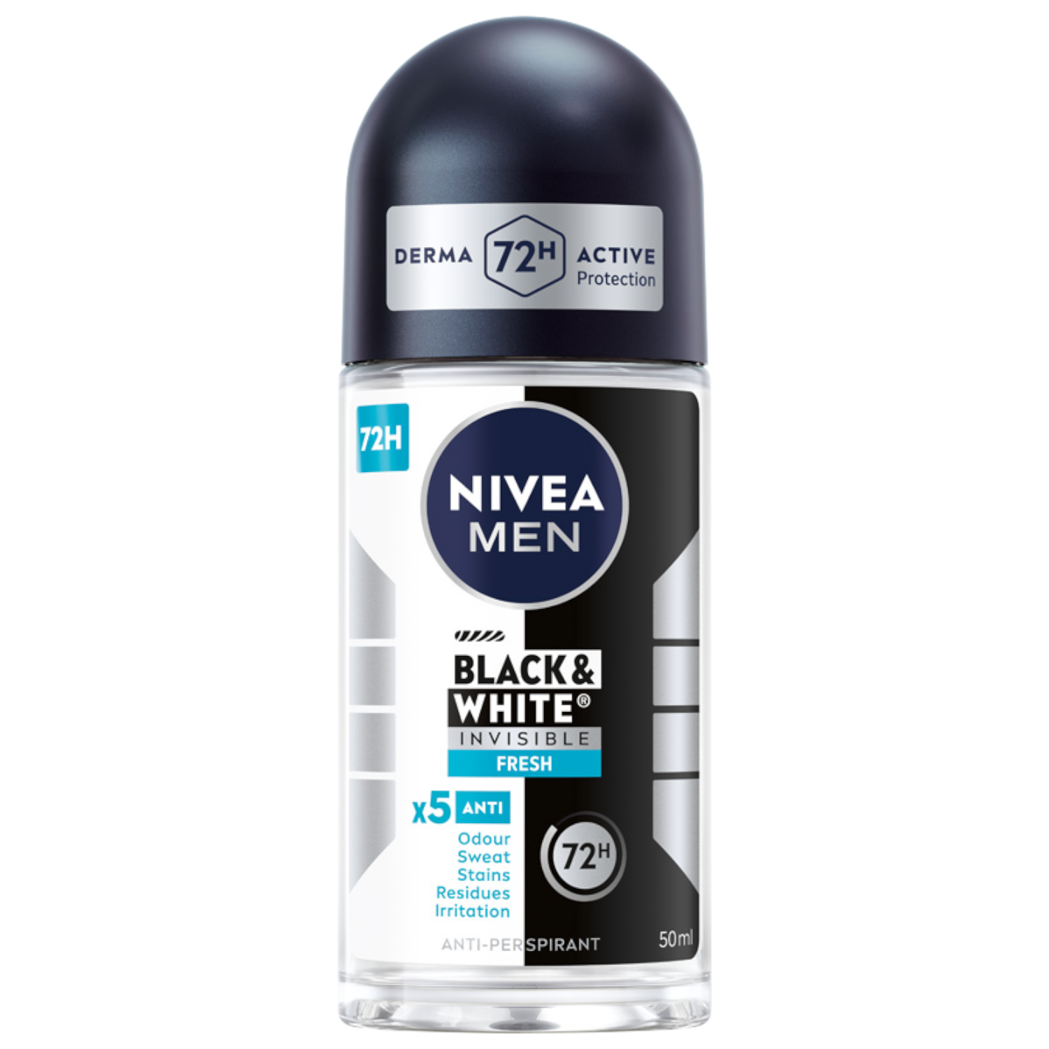 Nivea Nivea Men Black & White Invisible, Antitranspirant roll-on für Herren, 72h, Fresh, 50 ml — Inhaltsstoffe und Bewertung