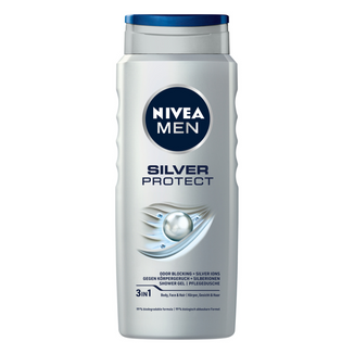 Nivea Men Silver Protect, żel pod prysznic 3w1 do twarzy, ciała i włosów, 500 ml - zdjęcie produktu