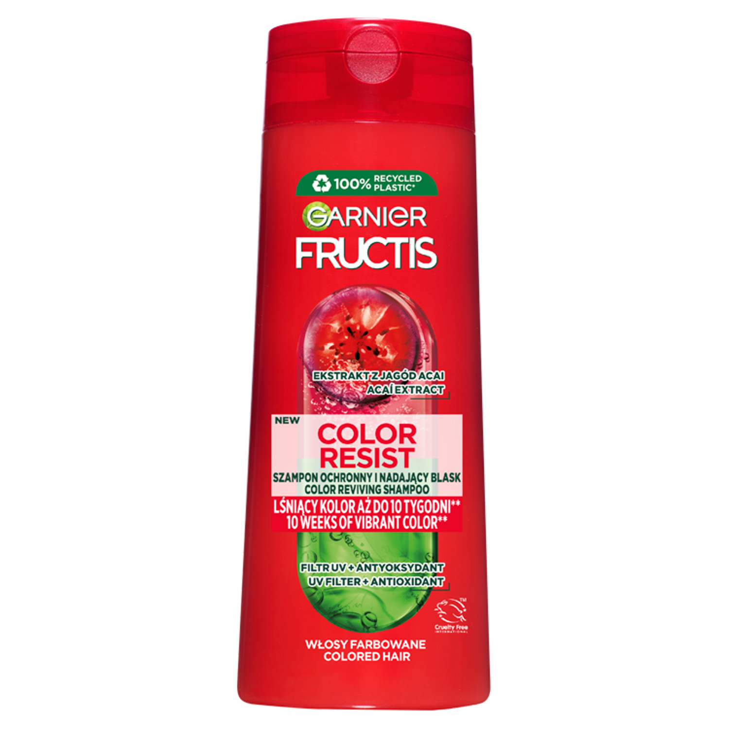 Garnier Garnier Fructis Color Resist, szampon ochornny i nadający blask, włosy farbowane, 400 ml