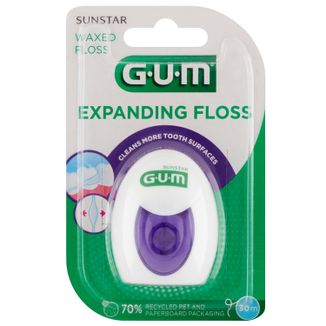 GUM Expending Floss, nić dentystyczna, woskowana, pęczniejąca, 30 m - zdjęcie produktu
