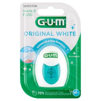 Sunstar Gum Original White, nić dentystyczna, woskowana, 30 m - zdjęcie produktu