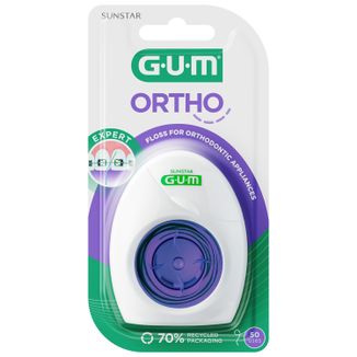 GUM Ortho Floss, nić dentystyczna, 50 sztuk - zdjęcie produktu