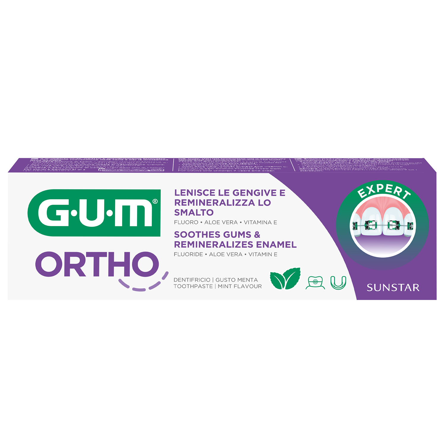 GUM GUM Ortho, pasta do zębów dla osób z aparatem ortodontycznym, 75 ml — Inhaltsstoffe und Bewertung