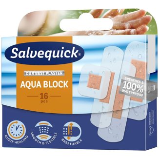 Plastry Salvequick, Aqua Block, 16 sztuk - zdjęcie produktu