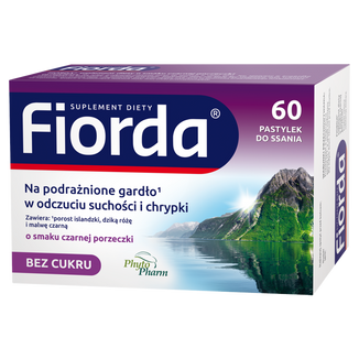 Fiorda, smak czarnej porzeczki, 60 pastylek do ssania USZKODZONE OPAKOWANIE Fiorda, smak czarnej porzeczki, 60 pastylek do ssania USZKODZONE OPAKOWANIE - zdjęcie produktu