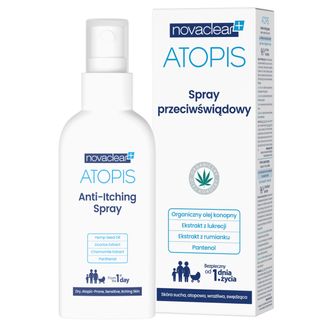 Novaclear Atopis, spray przeciwświądowy, skóra sucha, atopowa, wrażliwa i swędząca, 100 ml Novaclear Atopis, spray przeciwświądowy, skóra sucha, atopowa, wrażliwa i swędząca, 100 ml - zdjęcie produktu