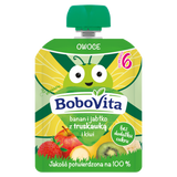 BoboVita Mus w tubce, banan i jabłko z truskawką i kiwi, po 6 miesiącu, 80 g - miniaturka zdjęcia produktu