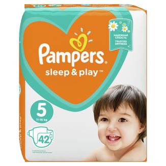 Pampers Sleep&Play, pieluchy rozmiar 5, Junior, 11-16 kg, 42 sztuki - zdjęcie produktu