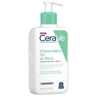 CeraVe, oczyszczający żel do mycia z ceramidami, skóra normalna i tłusta, 236 ml - zdjęcie produktu