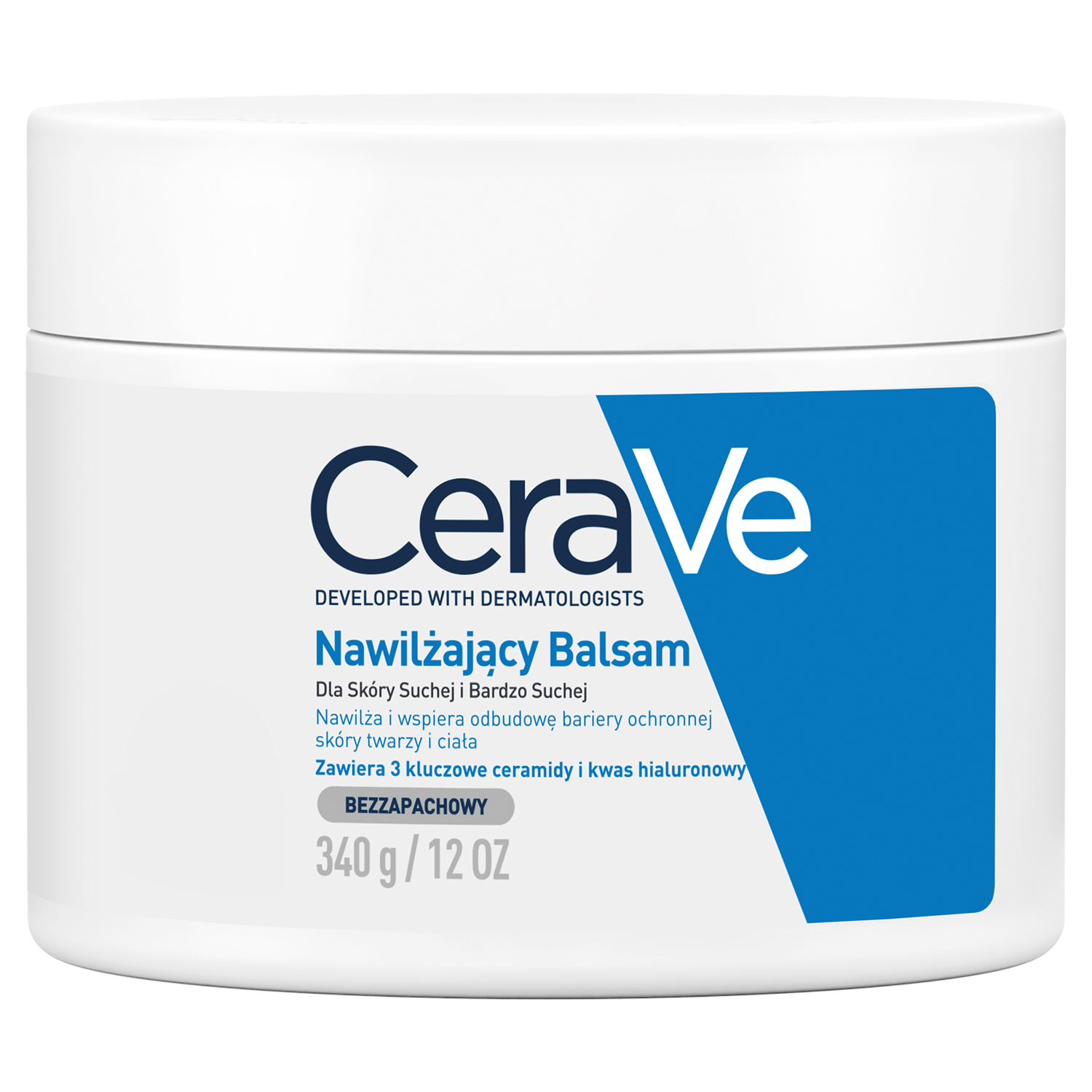 Cerave CeraVe, balsam nawilżający do twarzy i ciała z ceramidami, skóra sucha, 340 g