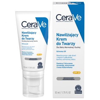 CeraVe, krem nawilżający do twarzy z ceramidami, skóra normlana i sucha, SPF25, 52 ml - 3 CeraVe, krem nawilżający do twarzy z ceramidami, skóra normlana i sucha, SPF25, 52 ml - 3 - zdjęcie produktu