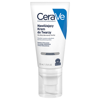 CeraVe, nawilżający krem z ceramidami do twarzy, skóra normalna i sucha, 52 ml - zdjęcie produktu