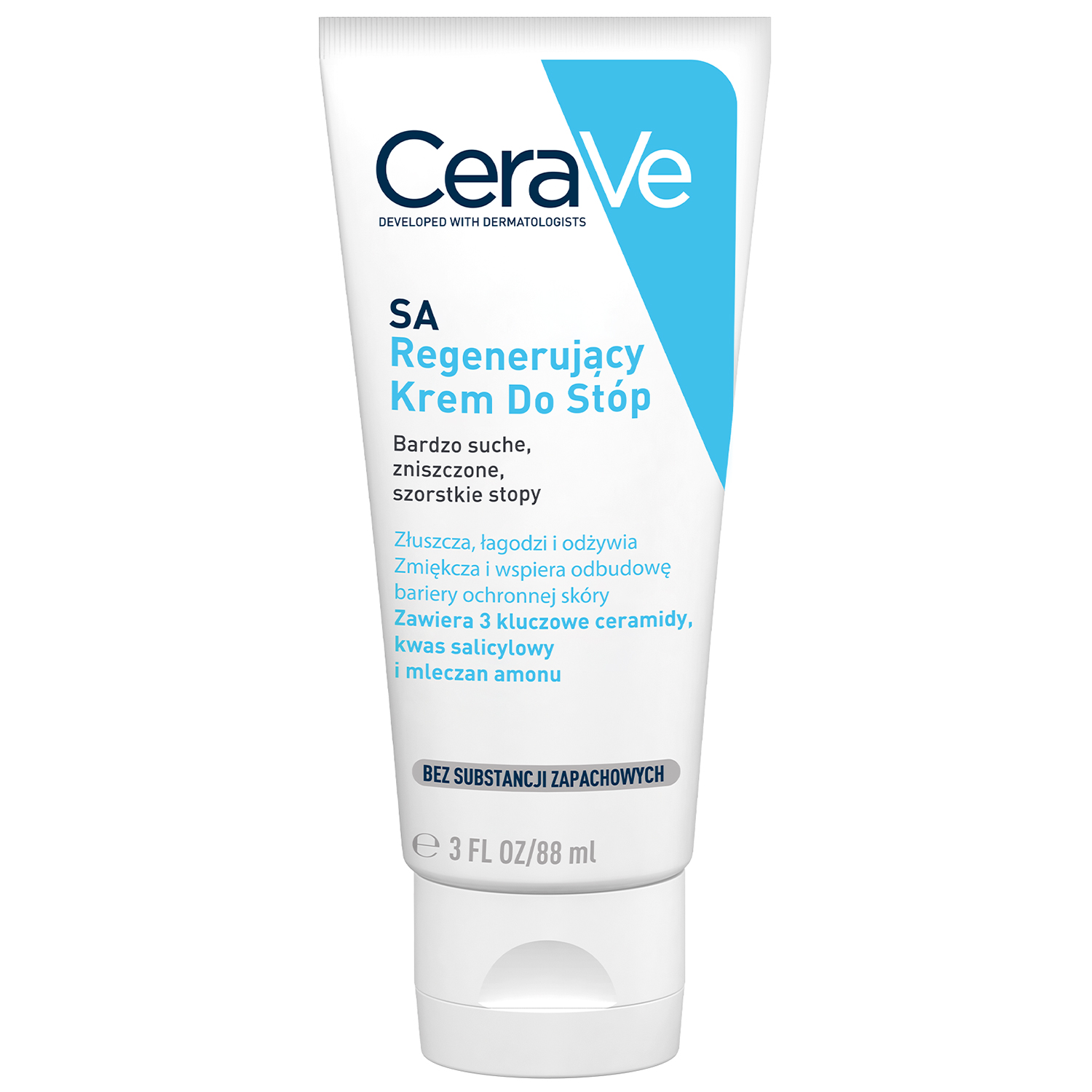 Cerave CeraVe SA, regenerierende Creme für die Füße mit Ceramiden, trockene Haut und sehr trocken, 88 ml — Inhaltsstoffe und Bewertung
