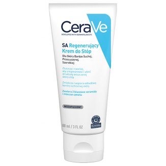 CeraVe SA, krem regenerujący do stóp z ceramidami, skóra sucha i bardzo sucha, 88 ml - zdjęcie produktu