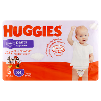Pieluchomajtki HUGGIES, Jumbo, rozmiar 5, 12-17 kg, 34 sztuki - zdjęcie produktu