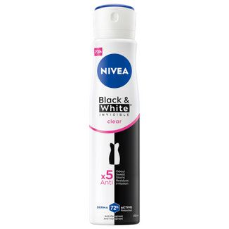 Nivea Black & White Invisible, antyperspirant w sprayu, 72h, Clear, 250 ml - zdjęcie produktu