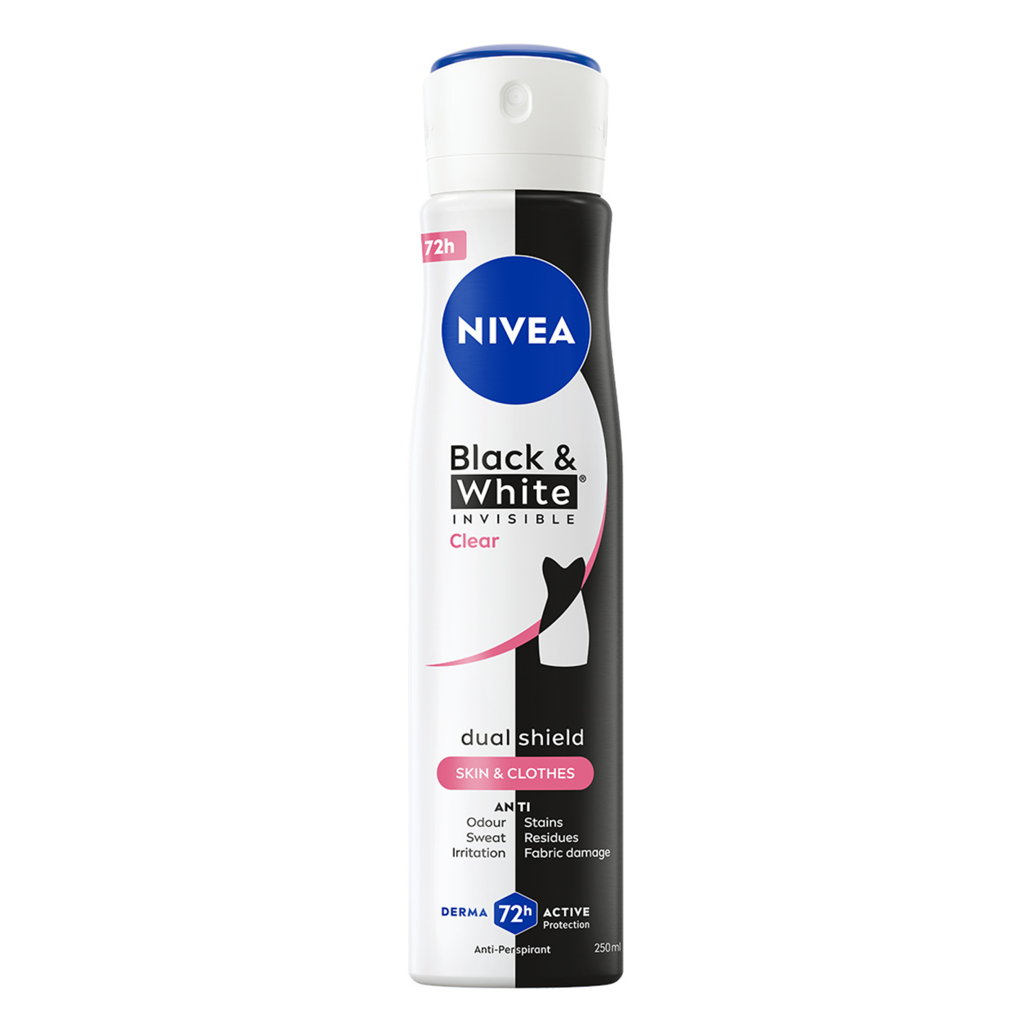 Nivea Nivea Black & White Invisible, Antitranspirant als Spray, 72h, Clear, 250 ml — Inhaltsstoffe und Bewertung