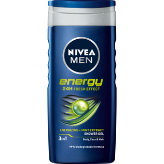 Nivea Men, żel pod prysznic 3w1 do twarzy, ciała i włosów, Energy, 250 ml - zdjęcie produktu