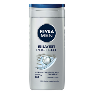 Nivea Men Silver Protect, żel pod prysznic 3w1 do twarzy, ciała i włosów, 250 ml - zdjęcie produktu