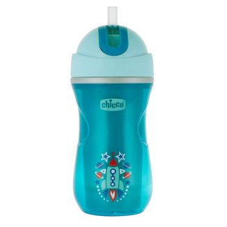 Chicco Sport Cup, kubek niekapek termiczny ze słomką, niebieski, od 14 miesiąca, 266 ml - zdjęcie produktu