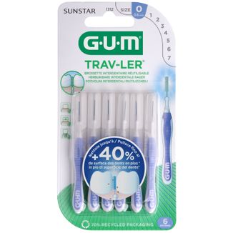 GUM Trav-Ler, szczoteczka do przestrzeni międzyzębowych, 0,6 mm, 6 sztuk - zdjęcie produktu