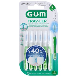 GUM Trav-Ler, szczoteczka do przestrzeni międzyzębowych, 1,1 mm, 6 sztuk - zdjęcie produktu
