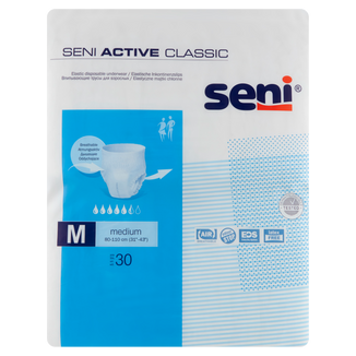 Seni Active Classic, majtki chłonne, Medium, 80-110 cm, 30 sztuk - zdjęcie produktu