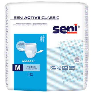 Seni Active Classic, majtki chłonne, Medium, 80-110 cm, 30 sztuk - zdjęcie produktu